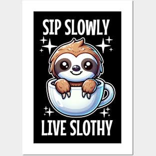 Sip Slowly, Live Slothy Posters and Art